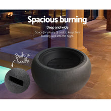 Load image into Gallery viewer, Grillz Fire Pit Bowl Black 61cm
