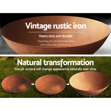 Load image into Gallery viewer, Grillz Fire Pit Cast Iron Rustic 70cm
