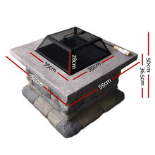 Load image into Gallery viewer, Grillz Fire Pit Table Square 55cm
