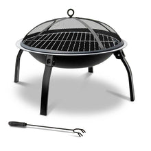 Load image into Gallery viewer, Fire Pit BBQ Charcoal Smoker Portable Outdoor Camping Pits Patio Fireplace 22"

