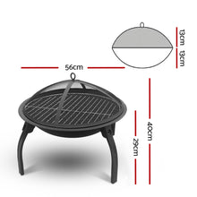 Load image into Gallery viewer, Fire Pit BBQ Charcoal Smoker Portable Outdoor Camping Pits Patio Fireplace 22"
