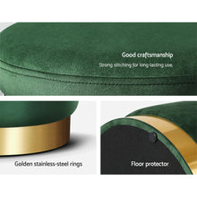Load image into Gallery viewer, Artiss Storage Ottoman Foot Stool Round Velvet Foot Rest Pouffe Footstool Green
