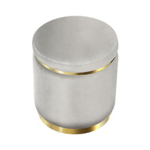 Load image into Gallery viewer, Artiss Round Velvet Ottoman Foot Stool Foot Rest Pouffe Pouf Padded Seat Grey
