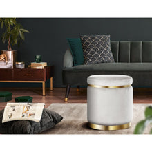 Load image into Gallery viewer, Artiss Round Velvet Ottoman Foot Stool Foot Rest Pouffe Pouf Padded Seat Grey
