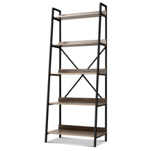 Load image into Gallery viewer, Artiss Bookshelf 5Tier Metal Bookcase Bookshelves Oak Book Shelf Display Storage
