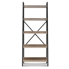 Load image into Gallery viewer, Artiss Bookshelf 5Tier Metal Bookcase Bookshelves Oak Book Shelf Display Storage
