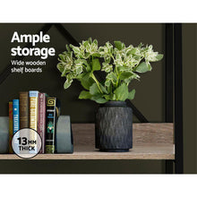 Load image into Gallery viewer, Artiss Bookshelf 5Tier Metal Bookcase Bookshelves Oak Book Shelf Display Storage

