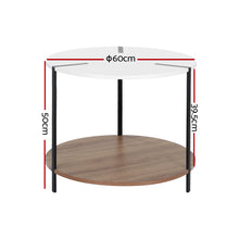 Load image into Gallery viewer, Artiss Coffee Table Side Table Round White Cedric
