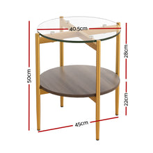 Load image into Gallery viewer, Artiss Coffee Table 45CM Round Tempered Glass Carol
