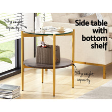 Load image into Gallery viewer, Artiss Coffee Table 45CM Round Tempered Glass Carol
