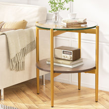 Load image into Gallery viewer, Artiss Coffee Table 45CM Round Tempered Glass Carol

