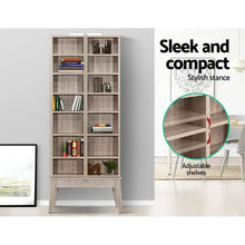 Load image into Gallery viewer, Artiss CD DVD Media Storage Display Shelf Folding Cabinet Bookshelf Bluray Rack Oak
