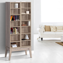 Load image into Gallery viewer, Artiss CD DVD Media Storage Display Shelf Folding Cabinet Bookshelf Bluray Rack Oak
