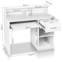 Load image into Gallery viewer, Artiss Office Computer Desk with Storage - White
