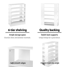 Load image into Gallery viewer, 6-Tier Shoe Rack - White
