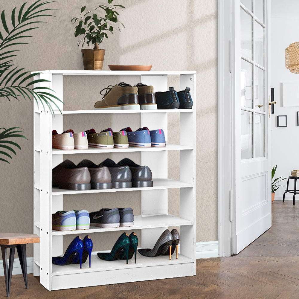 6-Tier Shoe Rack - White