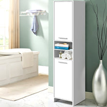 Load image into Gallery viewer, 185cm Bathroom Tallboy Storage Cabinet With Adjustable Shelf - White
