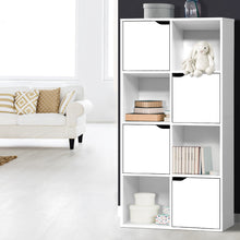 Load image into Gallery viewer, Artiss Display Shelf 8 Cube Storage 4 Door Cabinet Organiser Bookshelf Unit White
