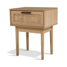Load image into Gallery viewer, Artiss Bedside Tables Table 1 Drawer Storage Cabinet Rattan Wood Nightstand
