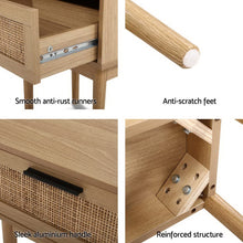 Load image into Gallery viewer, Artiss Bedside Tables Table 1 Drawer Storage Cabinet Rattan Wood Nightstand
