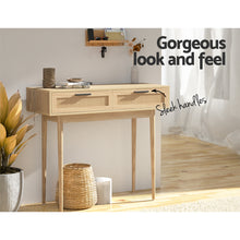 Load image into Gallery viewer, Artiss Rattan Console Table Drawer Storage Hallway Tables Drawers
