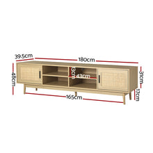 Load image into Gallery viewer, Artiss TV Cabinet Entertainment Unit Storage Cabinets Rattan Wooden 180CM
