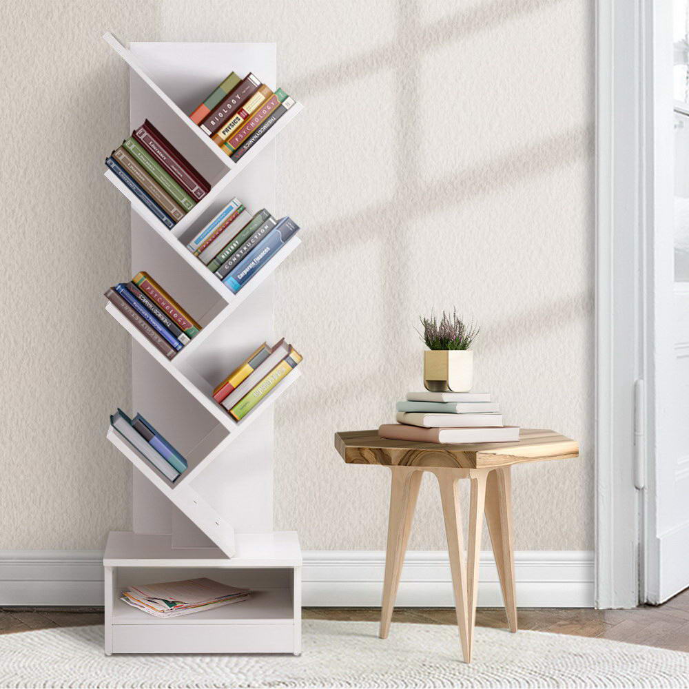 7-Shelf Tree Bookshelf - White
