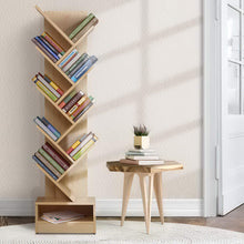 Load image into Gallery viewer, Artiss Display Shelf 9-Shelf Tree Bookshelf Book Storage Rack Bookcase Natural

