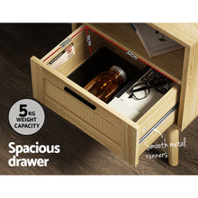 Load image into Gallery viewer, Artiss Bedside Tables Rattan Drawers Side Table Nightstand Storage Cabinet Wood
