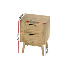Load image into Gallery viewer, Artiss Bedside Tables Rattan 2 Drawers Side Table Nightstand Storage Cabinet
