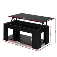 Load image into Gallery viewer, Lift Up Top Coffee Table With Storage Shelf - Black
