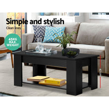 Load image into Gallery viewer, Lift Up Top Coffee Table With Storage Shelf - Black

