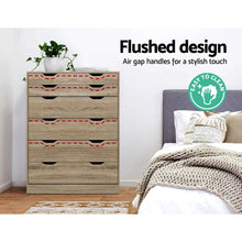 Load image into Gallery viewer, Artiss 6 Chest of Drawers Tallboy Dresser Table Storage Cabinet Oak Bedroom
