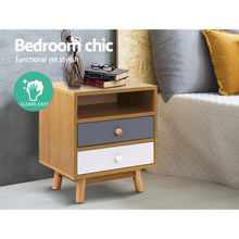 Load image into Gallery viewer, Scandinavian inspired Wooden Bedside Table - 1 PC
