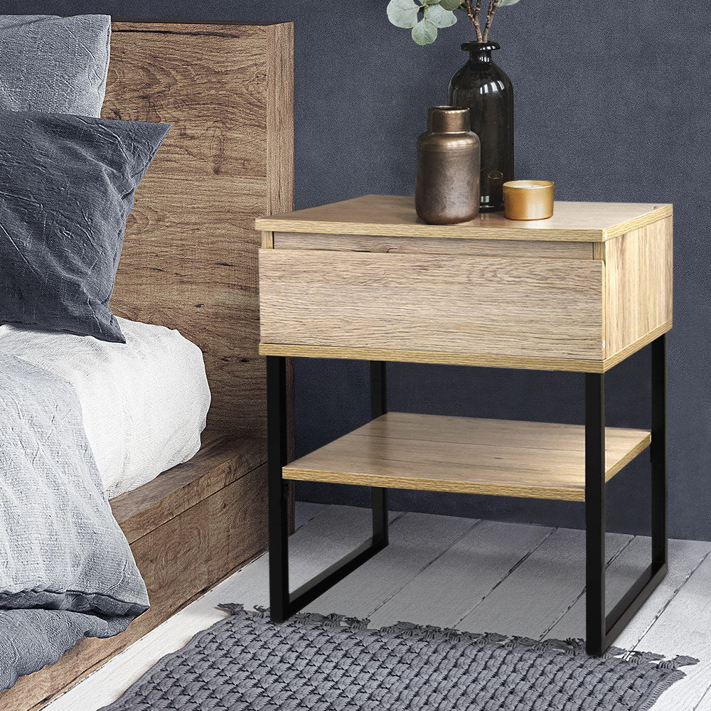 Chest Style Metal Bedside Table - 1 PC