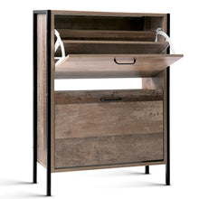 Load image into Gallery viewer, 12 Pair Wooden Vintage Shoe Storage Cabinet - Wood
