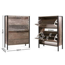 Load image into Gallery viewer, 12 Pair Wooden Vintage Shoe Storage Cabinet - Wood
