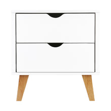 Load image into Gallery viewer, Artiss 2 Drawer Wooden Bedside Tables - White
