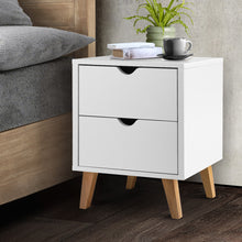 Load image into Gallery viewer, Artiss 2 Drawer Wooden Bedside Tables - White
