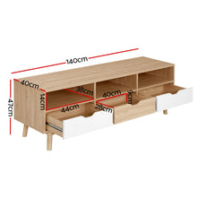 Load image into Gallery viewer, Scandinavian Design Wooden 140cm TV Cabinet Entertainment Unit
