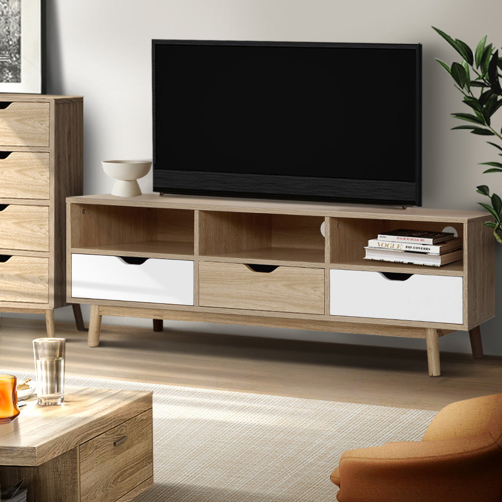 Scandinavian Design Wooden 140cm TV Cabinet Entertainment Unit