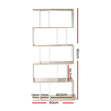 Load image into Gallery viewer, 5 Tier Display Book Storage Shelf Unit - White Brown
