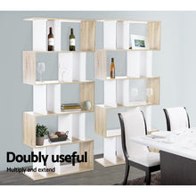 Load image into Gallery viewer, 5 Tier Display Book Storage Shelf Unit - White Brown
