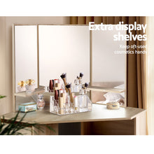 Load image into Gallery viewer, Artiss Corner Dressing Table Mirror Stool Set Makeup Vanity Desk Chair Oak
