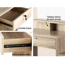 Load image into Gallery viewer, Artiss Dressing Table Mirror Stool Set Vanity Makeup Desk Organizer Drawer Oak
