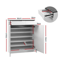 Load image into Gallery viewer, Artiss Shoe Cabinet Shoes Storage Rack High Gloss Organiser Cupboard White
