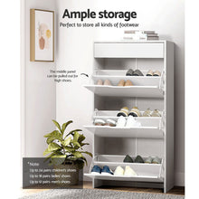 Load image into Gallery viewer, Artiss Shoe Cabinet 3 Tier Shoes Storage Drawer High Gloss White Rack Shelf
