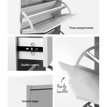 Load image into Gallery viewer, Artiss Shoe Cabinet 3 Tier Shoes Storage Drawer High Gloss White Rack Shelf
