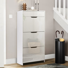 Load image into Gallery viewer, Artiss Shoe Cabinet 3 Tier Shoes Storage Drawer High Gloss White Rack Shelf
