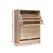 Load image into Gallery viewer, Contemporary 24 Pairs Shoe Cabinet - Oak
